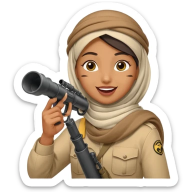 An emarati arab holding a bazooka while sending kisses sticker