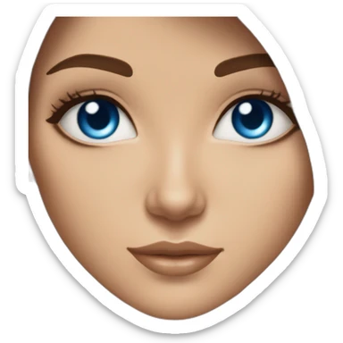 woman with long brown hair and blue eyes light skin middle eastern descent beautiful gorgeous sticker