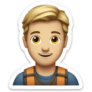 wood worker caucasian with dark hair young guy  sticker