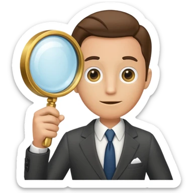 Magnifying glass that has limbs and a suit on(should look like the character Rodger from Dandy’s World) sticker