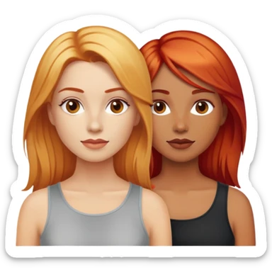 Three girlfriends. Older women. one blonde, one bright red hair  and copper hair  sticker