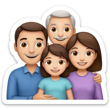 mama, papa niña y gata sticker