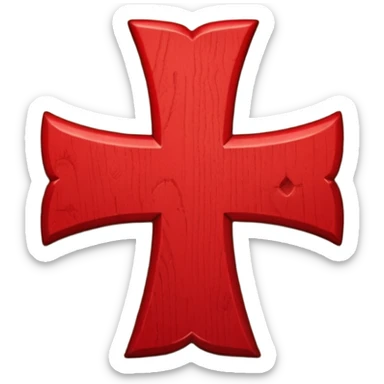A simple scarlet-red cross sticker