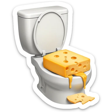 Skibidi toilet eating cheese  sticker