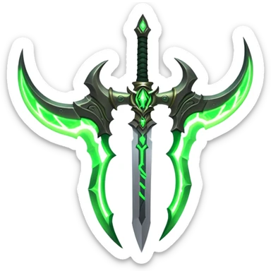 Warglaives from World of Warcraft, curved dual blades, Illidan Stormrage's weapons sticker