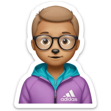 I need a weasel with glasses in an adidas jacket sticker