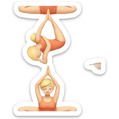 Blonde lady doing yoga with closed eyes sticker