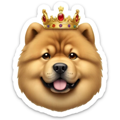 chow chow with crown sticker