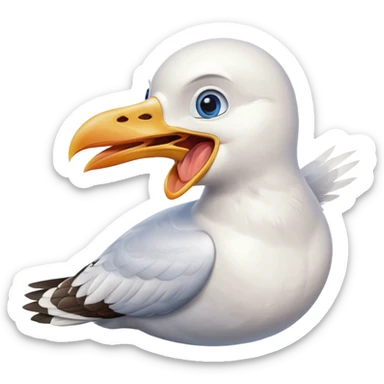 seagull with beak wide open, laughing sticker