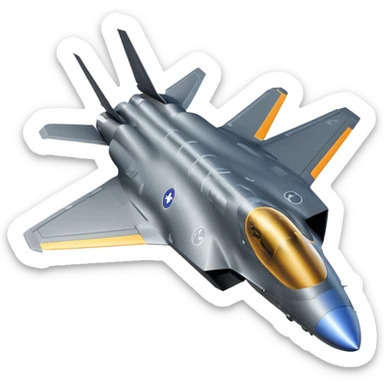 Realistic F-35 fighter jet in flight with no background. sticker