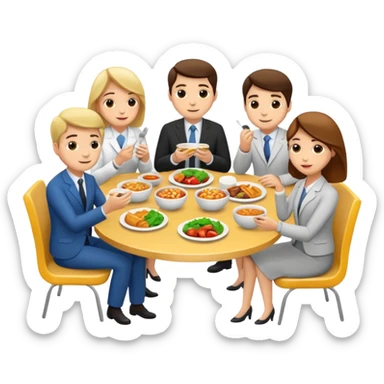group of colleagues having lunch together sticker
