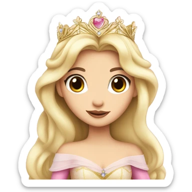 Princess Aurora with black hair sticker
