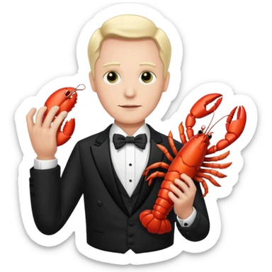Alfred the butler from batman with a lobster claw sticker