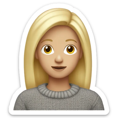 Person Blonde whith a grey jumper sticker