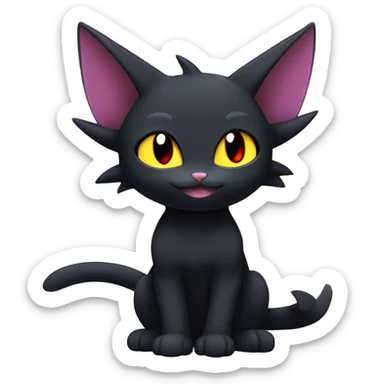 Cool Cute Edgy Black Dark Chibi Cat-Noibat-Noivern-Litten-Pokémon-Fakémon-hybrid sticker