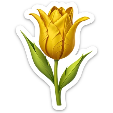 wilted tulip flower yellow sticker