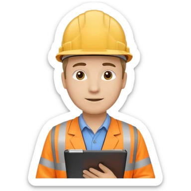 engineer with clipboard sticker