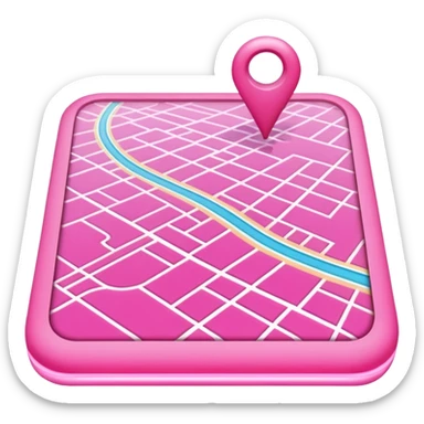 pink big gps map lines sticker