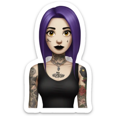 goth woman with tattoos sticker