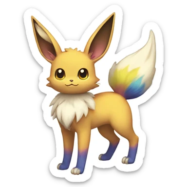 Colorful Kawaii Eeveelution-Cute-Pokémon-fusion full body sticker