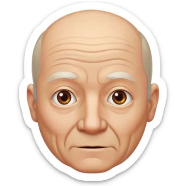 A bald old man with thin on top sticker