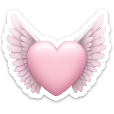 pastel pink heart with wings sticker