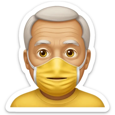 old man with beauty face pack give me a yellow face mask on his face  sticker