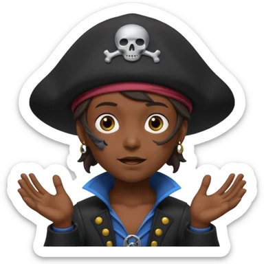 animated emoji for a player called prophet of doom I Dont Know shruging emote needs to be space pirate themed and dark sticker