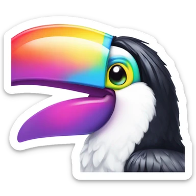Lisa Frank rainbow toucan  sticker