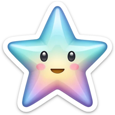 Pastel whitish shiny glossy smooth Star  sticker