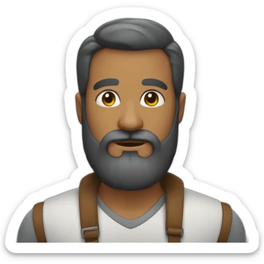 Homem forte careca de barba  sticker