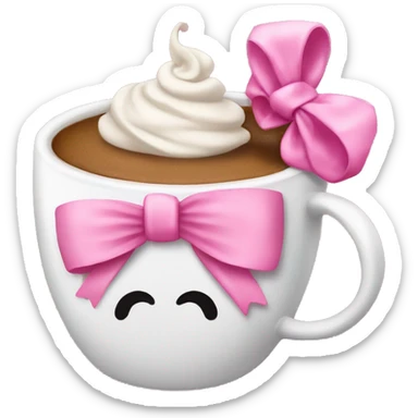 Coffee cup with a pink coquette bow on it sticker