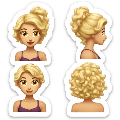Chica morena con pelo rizado discutiendo con chica rubia con pelo rizado sticker