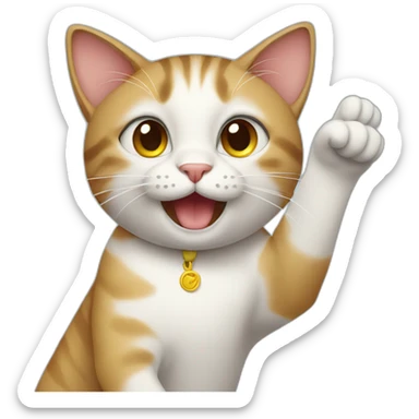 Cat saluting sticker
