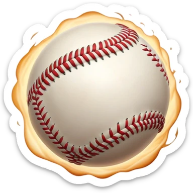 Cinematic Realistic Baseball Scene Emoji, depicted as an action-packed moment of a baseball in play with dynamic motion blur and crisp detailed textures, rendered with vibrant nostalgic lighting that captures the spirit of America's favorite pastime. sticker