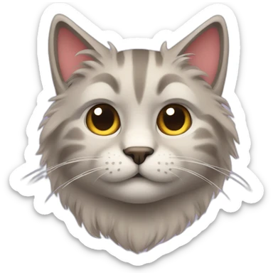 furry cat angled sticker