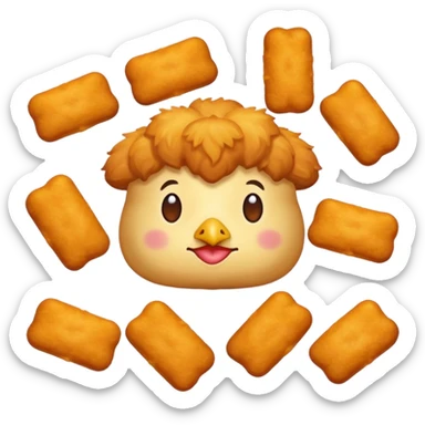 Make an emoji of a chicken nugget like the food, not the chicken, the food chicken nugget. sticker