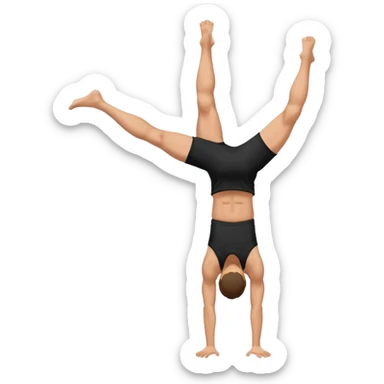 black shorts and tank tops white man handstand sticker