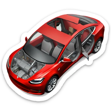 Red Tesla 3 sticker