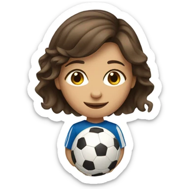 Girl With Brown Hair an Brown eyes Play Soccer sticker