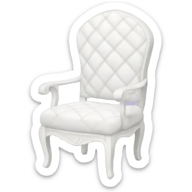 White quilted vanity chair  sticker