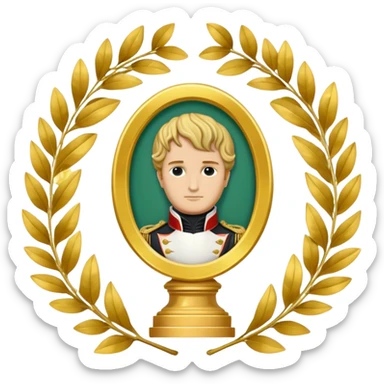 Laurel wreath napoleon golden statue sticker