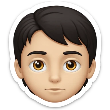 Un niño con forma de cara un poco estirada piel un poco morena y hombre sticker