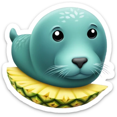 teal seal purple pineapple sticker