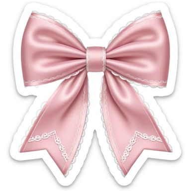 light pink bow with white lace sticker
