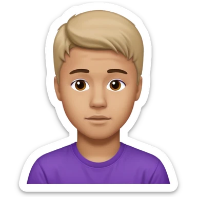 justin bieber, wear purple t shirt sticker