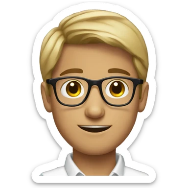 A young guy with glasses sticker