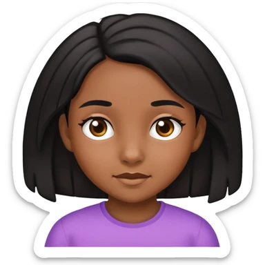 10 year old girl with brown skin and black hair sticker