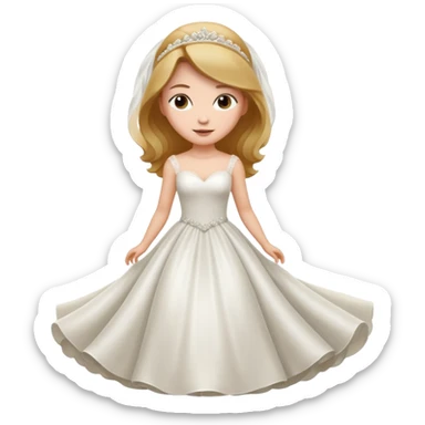 A beautiful women wearing weeding wear dress sticker