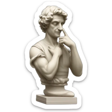 italian statue doing pinched fingers italian gesture sticker